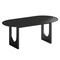 Homeroots 79" Black Solid Wood Double Pedestal Base Oval Dining Table 712141 - alternate 3