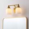 Jonathan Y Lydia 14" 2-Light Farmhouse Cottage Metal LED Vanity Light with Frosted Glass Shades, Brass Gold JYL7550B - alternate 3