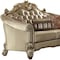 Homeroots 67in Bone And Gold Faux Leather Loveseat and Toss Pillows 515704 - alternate 2