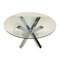 Homeroots 54" Clear and Silver Glass and Metal Cross Leg Base Round Top Dining Table 555135 - alternate 4