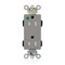 Leviton Straight Blade Receptacle, 5-15R, 15 A, 125V AC, Flush Mount, Self-Grounded M1626-ILG - alternate 1