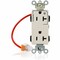 Leviton Straight Blade Receptacle, 5-20R, 20 A, 125V AC, Flush Mount, Self-Grounded M1636-1CT - alternate 1