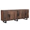 Homeroots 100in Dark Brown Distressed Reclaimed Wood Sideboard with Six Doors 521429 - alternate 3