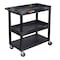Luxor High Capacity, (2) Tubs, 1 Flat Shelf Cart, 400 lb Load Capacity, 3 Shelves, 35-1/4" L, 18" W EC112-B - alternate 10
