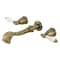Kingston Brass Two-Handle Wall Mount Tub Faucet, Antique Brass KS5023PL - alternate 1