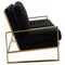 Leisuremod Jefferson Contemporary Velvet Sofa with Gold Frame, Black JAG77BL - alternate 6