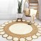 Jonathan Y Skye Two-Tone Jute Circle Border Cream/Natural 5 ft Round Area Rug RNF113A-5R - alternate 2