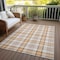 Homeroots 3' X 5' Peach And Beige Plaid Washable Indoor Outdoor Area Rug 601344 - alternate 4
