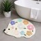 Homeroots 32" White Blue And Pink Cotton Hedgehog Floral Print Bath Rug 635403 - alternate 4