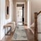 World Rug Gallery Contemporary Distressed Geometric Runner Rug 2 ft 3 in x 12 ft Cream WR93CREAM2X12 - alternate 1