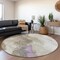 Homeroots 8' Taupe And Lavender Round Abstract Washable Indoor Outdoor Area Rug 611395 - alternate 3