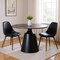 Homeroots 47" Black Ceramic and Metal Pedestal Base Round Top Dining Table 555188 - alternate 2