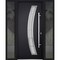 Vdomdoors Steel Door Deux 6500 Black 2 Sidelight Exterior Windows Stainless Inserts Single Modern Painted-W16 DEUX6500EXD-BLK-W16+36+16 x H80-Left-hand Inswing - alternate 3