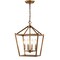 Jonathan Y Pagoda 12" 4-Light Classic Traditional Metal Cage Lantern LED Pendant, Antique Gold JYL7436B - alternate 3