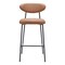 Homeroots Set of Two 29" Brown and Black Faux Leather and Steel Low Back Bar Height Bar Chairs, 2PK 564994 - alternate 2