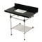 Kingston Brass 36-Inch Black Granite Console Sink with Acrylic Legs and Shelf, 8-Inch, 3-Hole KVPK36KASQB6 - alternate 1