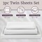 Lavish Home Brushed Microfiber Twin Sheet Set- 3 Piece Bed Linens-Fitted & Flat Sheets, Plus A Pillowcase, White 66-MF75S-T-WHT - alternate 3