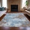 Homeroots 8' X 10' Brown And Sky Blue Abstract Washable Indoor Outdoor Area Rug 631966 - alternate 6
