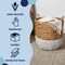 Happimess Laurel 19.49in Bohemian Hand-Woven Abaca Hamper Basket with Handles, Natural/White BSK1003E - alternate 4