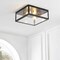 Jonathan Y Grayson 12" 2-Light Bohemian Farmhouse Iron/Glass LED Flush Mount, Oil Rubbed Bronze/Brass Gold JYL9501E - alternate 7