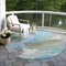 Homeroots 8' Sky Blue And Teal Blue Round Abstract Washable Indoor Outdoor Area Rug 611254 - alternate 5