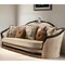 Homeroots 41" Tan Velvet Curved Sofa And Toss Pillows 348229 - alternate 4