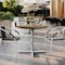Flash Furniture Commercial All-Weather 36" Round Natural HPL Tabletop-Silver X Base ST-RD36-NAT-T3030S-GG - alternate 5
