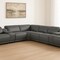Homeroots Gray Italian Leather Modular L Shaped Eight Piece Corner Sectional With Console 534868 - alternate 1