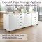 Lavish Home 5 Drawer Office Storage Cabinet Wooden Lateral File Cabinet with 5 Drawers, Door, and Shelves 80-FC-5D-W - alternate 4