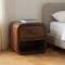 Homeroots 8" Dark Brown Solid Wood Square One Drawer Nightstand 651548 - alternate 6