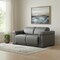 Homeroots 65in Dark Gray and Black Italian Leather Power Reclining Loveseat 720492 - alternate 3