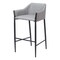 Homeroots 30" Slate Gray And Black Fabric And Steel Bar Height Bar Chair 555655 - alternate 1
