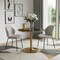 Homeroots 36" Black and Gold Glass and Steel Pedestal Base Round Top Dining Table 720925 - alternate 4