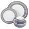 Gibson Home Silver Wind 16 Piece Fine Ceramic Dinnerware Set in Grey and Pink 130975.16 - alternate 4