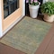 Homeroots 3' X 5' Green Gold And Charcoal Abstract Washable Indoor Outdoor Area Rug 588918 - alternate 1