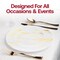 Smarty Had A Party White w/Gold Marble Stroke Round Plastic Dinnerware Set (120 Dinner Plates+120 Salad Plates), 240PK 900WGVP-CASE - alternate 3