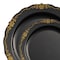 Smarty Had A Party Black w/Gold Vintage Rim Round Plastic Dinnerware Set (120 Dinner Plates + 120 Salad Plates), 240PK 860BGVP-CASE - alternate 2