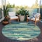 Homeroots 8' Emerald And Lime Green Round Abstract Washable Indoor Outdoor Area Rug 612499 - alternate 5