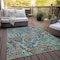 Homeroots 5' X 8' Orange And Teal Blue Abstract Washable Indoor Outdoor Area Rug 588457 - alternate 4