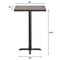 Flash Furniture Bennett 24 in x 30 in Solid Wood Indoor Tabletop in Dark Brown with 22 in x 22 in Bar Height GSF-REC2430-DKBRN-T2222B-GG - alternate 4