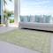 Homeroots 5' X 8' Artichoke Green And Beige Damask Washable Indoor Outdoor Area Rug 616509 - alternate 3
