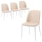 Leisuremod Tule Dining Chair with Leather Seat & White Steel Frame, Walnut/Light Brown, 4PK TWCWN18LBR4 - alternate 1