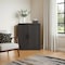 Homeroots Set Of Two Black Wood Corner Accent Cabinet With Two Doors 712118 - alternate 4