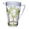 Homeroots 2.5 Quart Clear and Green Palm Tree Acrylic Pitcher 523322 - alternate 1