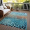 Homeroots 5' X 8' Blue Terra Cotta And Black Abstract Washable Indoor Outdoor Area Rug 603084 - alternate 5