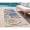 Homeroots 8' Beige Blue And Gold Faux Bois Washable Indoor Outdoor Runner Rug 564393 - alternate 1