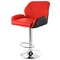 Elama 2 Piece Adjustable Faux Leather Bar Stool in Red and Black with Chrome Base ELM-716-RED-BLK - alternate 4