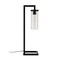 Homeroots 26" Black Metal Arched Table Lamp With Clear Seeded Cylinder Shade 524450 - alternate 3