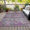 Homeroots 3' X 5' Purple And Gray Floral Washable Indoor Outdoor Area Rug 606206 - alternate 3