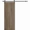 Sartodoors Modern Barn Door 18 x 80 inches, BASIC 3001 Antique Oak, 6.6FT Rail Track Heavy Hardware Set, Sol BASIC3001BD-B-OANTI-18 - alternate 1
